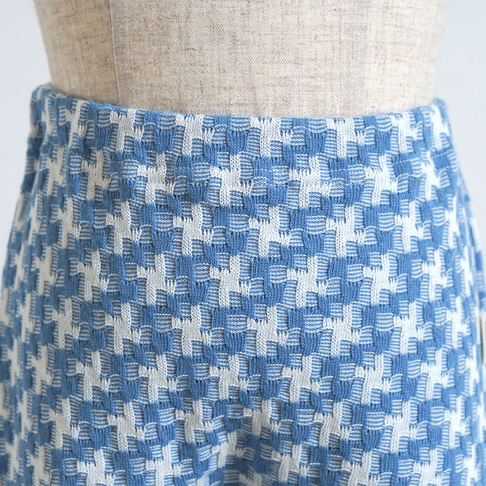 パターンニットレギンス ライトブルー 80・90・100・110cm