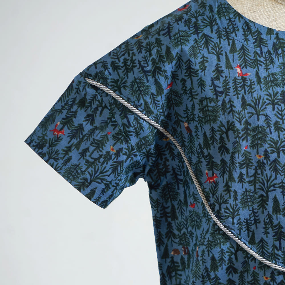 forestヨークブラウス ブルー 80・90・100・110cm