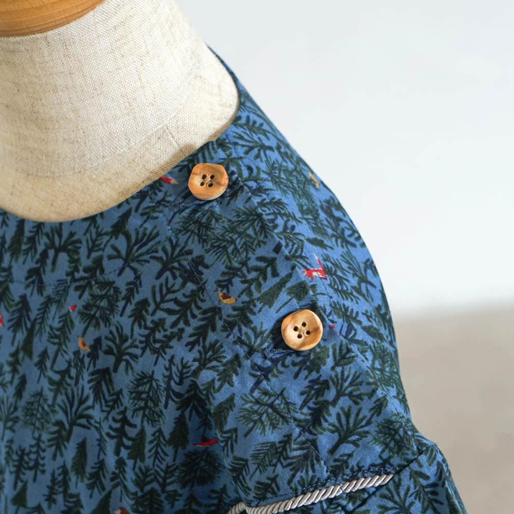 forestヨークブラウス ブルー 80・90・100・110cm