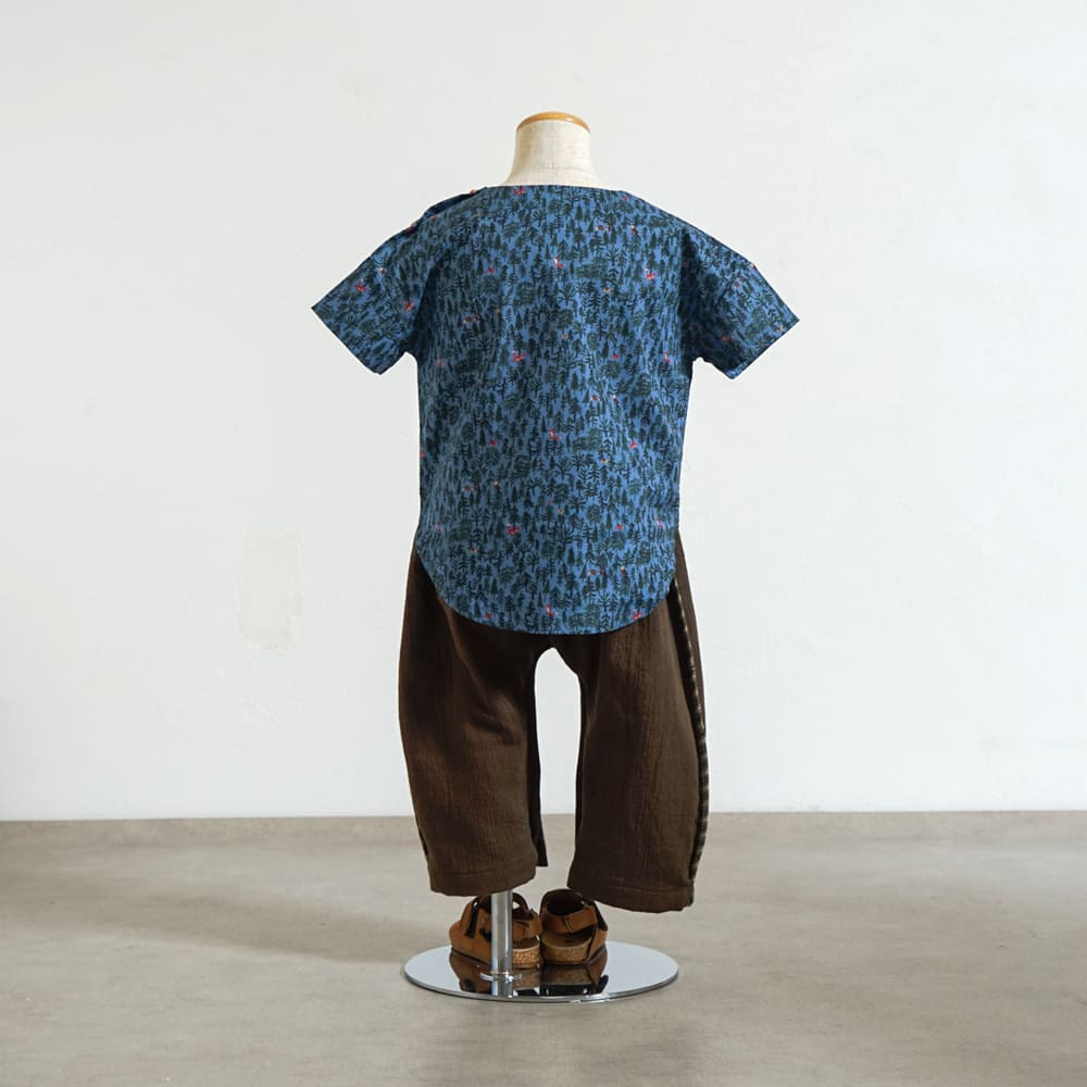 forestヨークブラウス ブルー 80・90・100・110cm