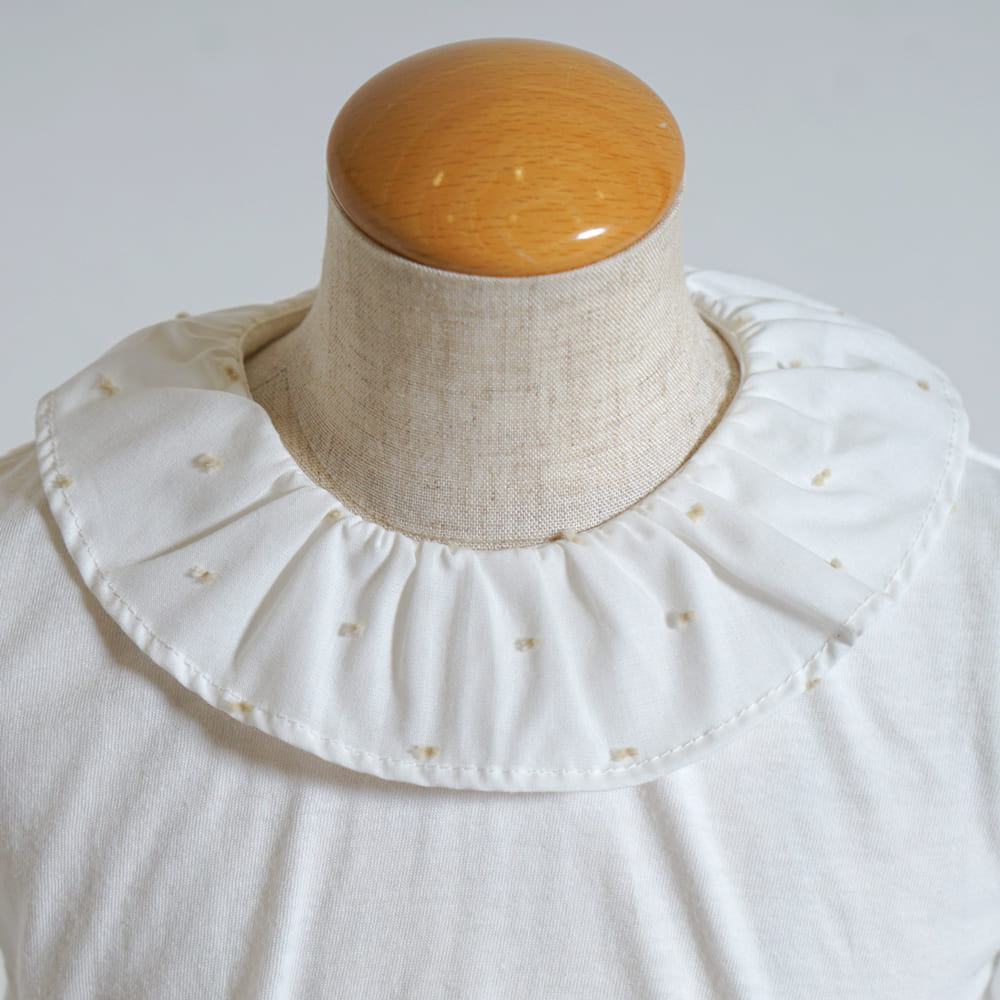 フリルドットTシャツ オフホワイト 80・90・100・110cm