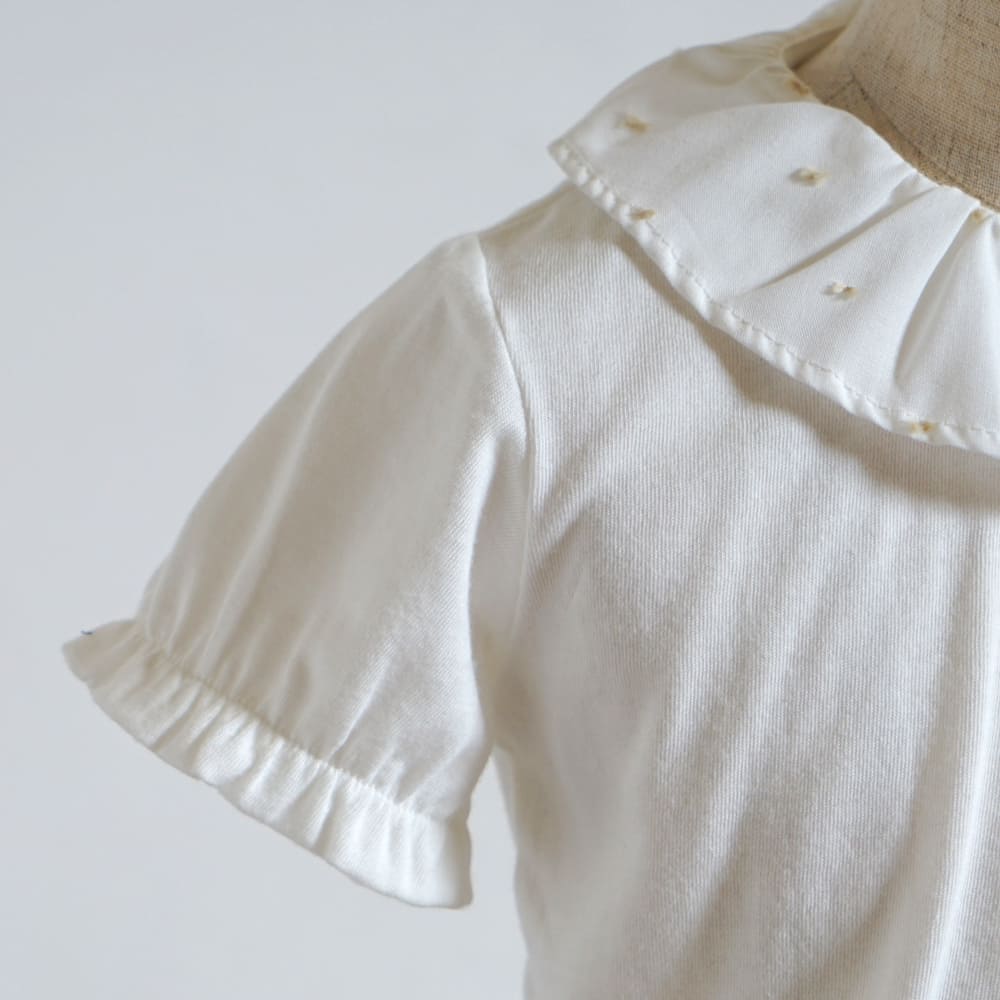 フリルドットTシャツ オフホワイト 80・90・100・110cm