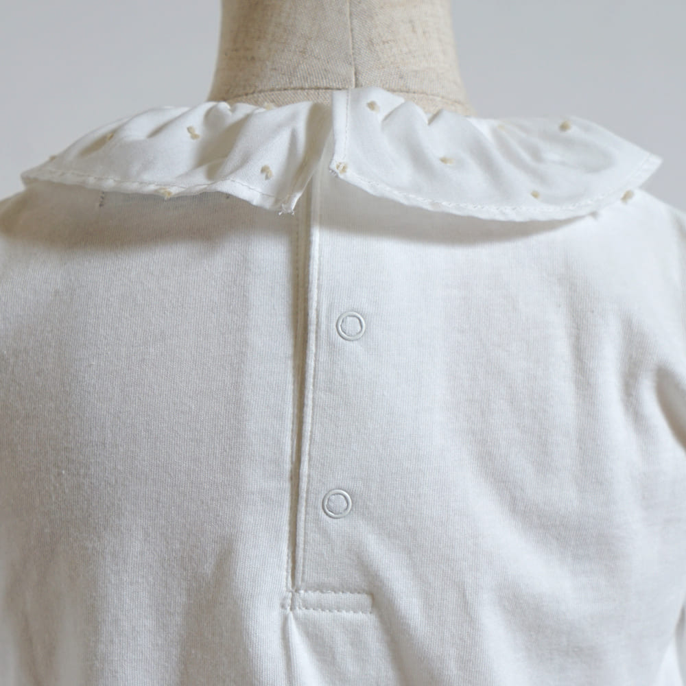 フリルドットTシャツ オフホワイト 80・90・100・110cm