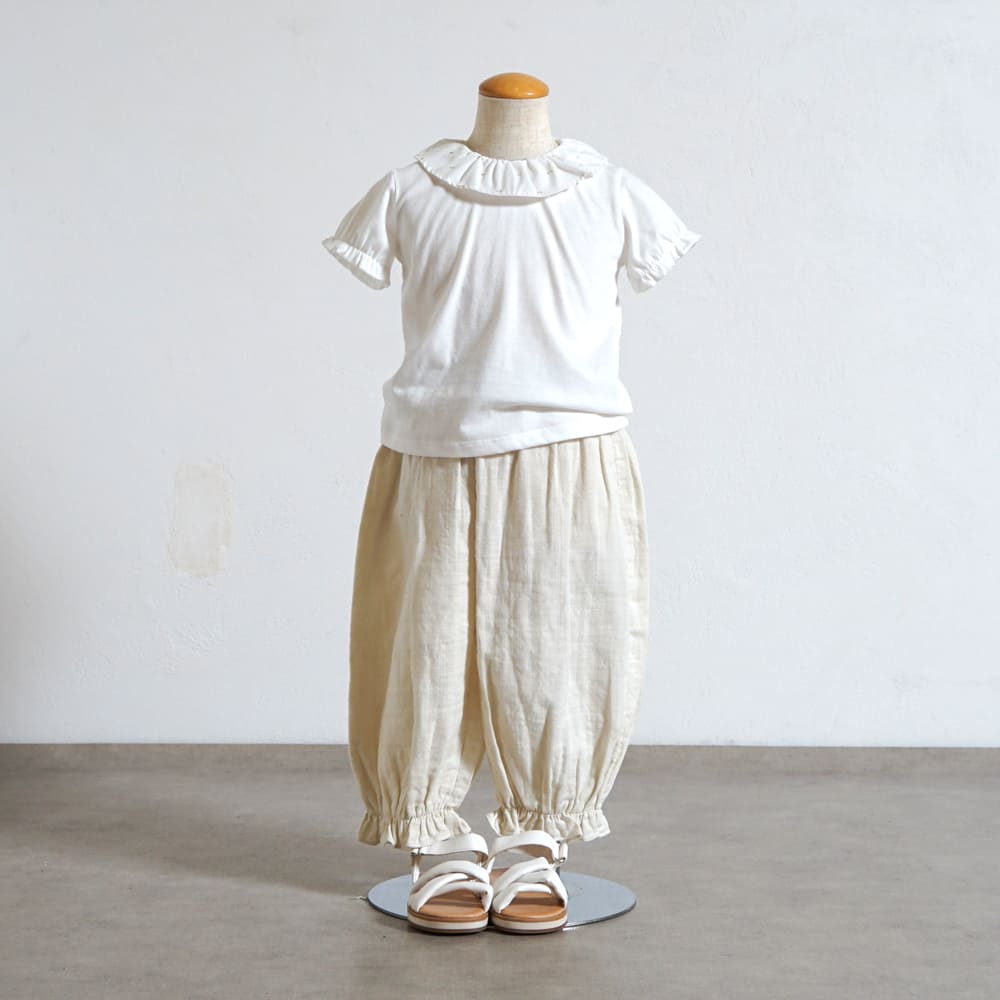 フリルドットTシャツ オフホワイト 80・90・100・110cm