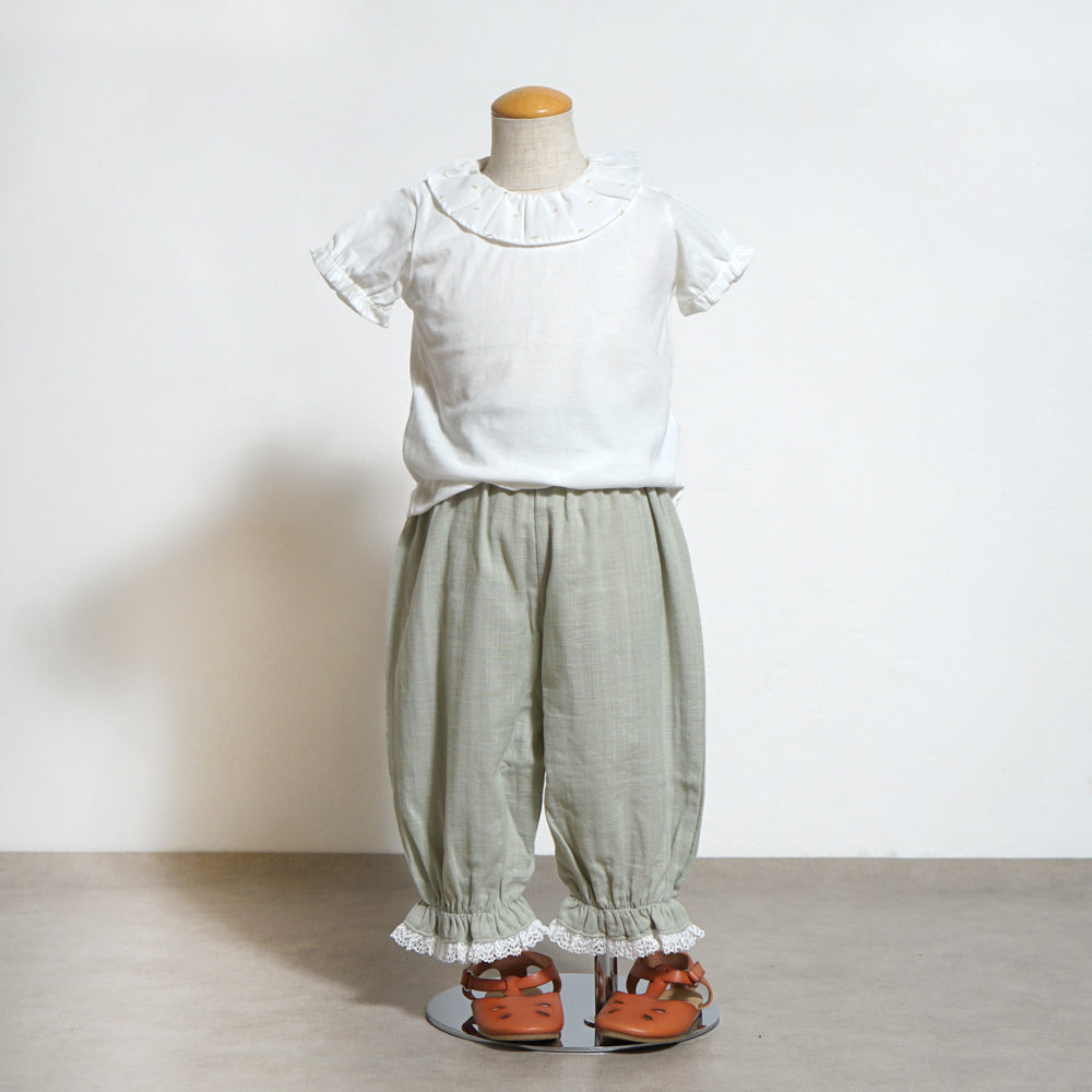WガーゼLaceパンツ ミント 80・90・100・110cm