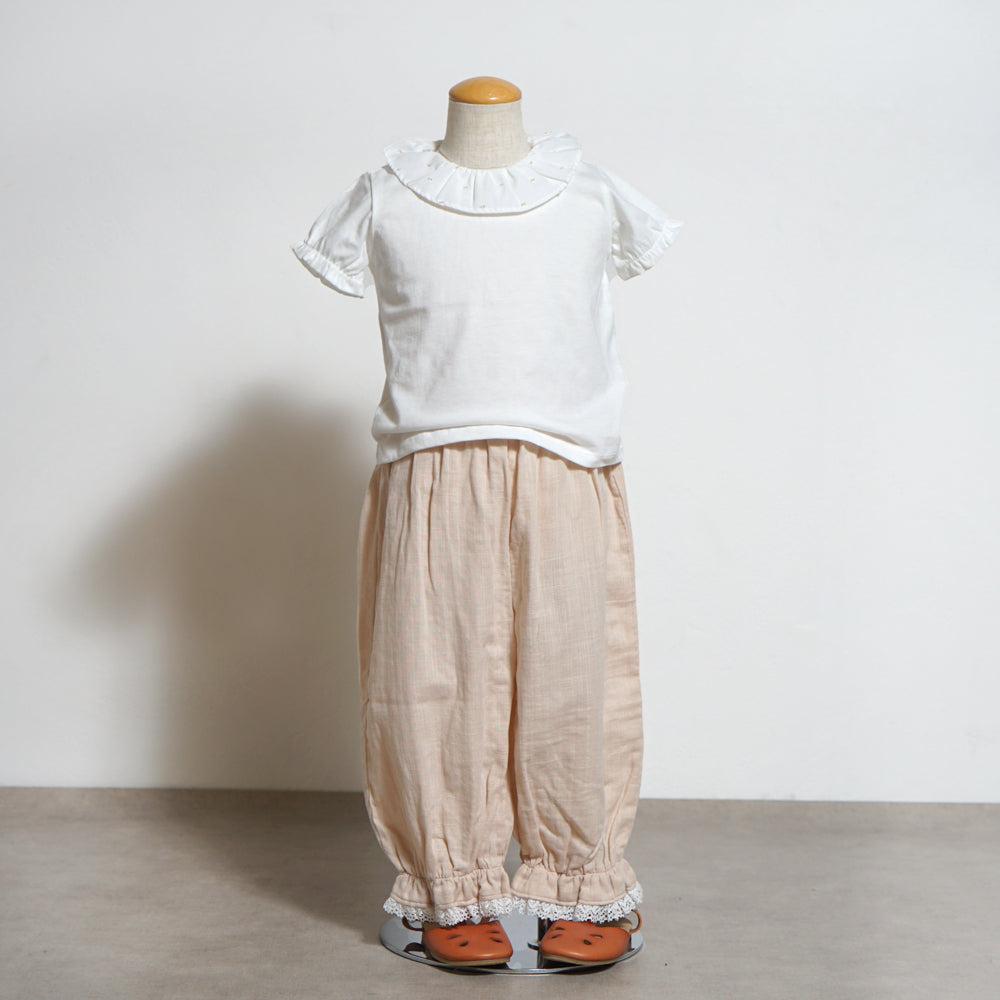 WガーゼLaceパンツ ピンクベージュ 80・90・100・110cm
