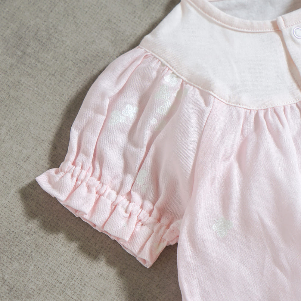 パフスリーブ2wayドレス ピンク 50-70cm