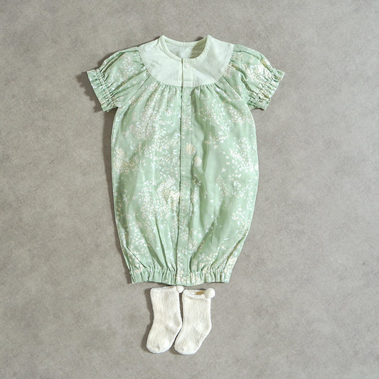 パフスリーブ2wayドレス グリーン 50-70cm