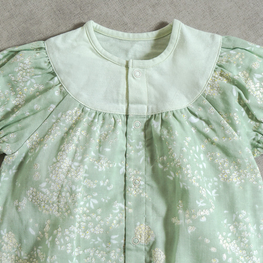 パフスリーブ2wayドレス グリーン 50-70cm