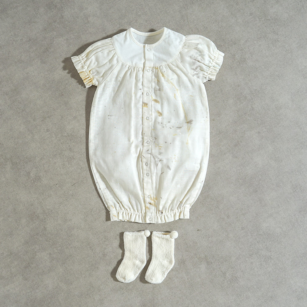 パフスリーブ2wayドレス ベージュ 50-70cm