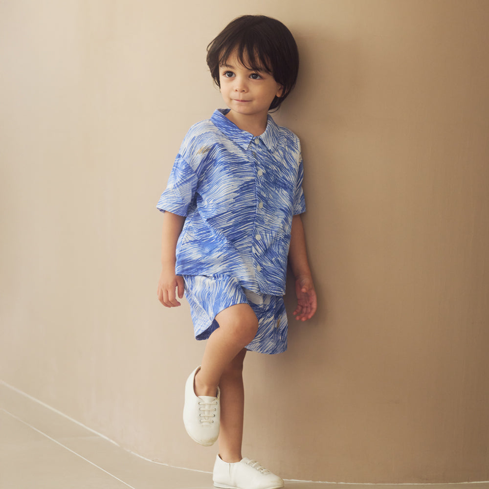 リラックスハーフパンツ ブルー 80・90・100・110cm