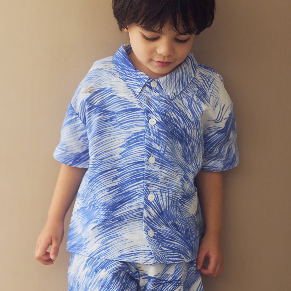 リラックスハーフパンツ ブルー 80・90・100・110cm