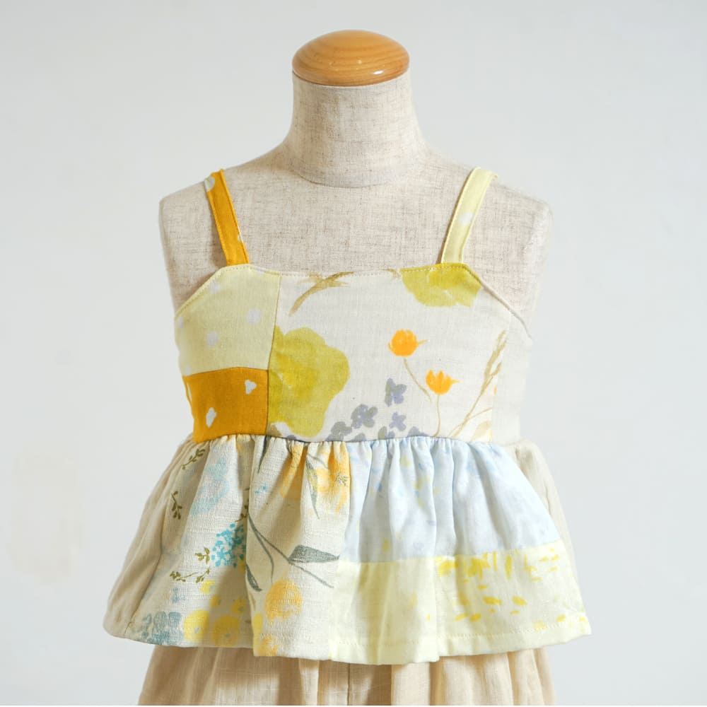 パッチワークキャミソール イエロー 80-90・90-100cm