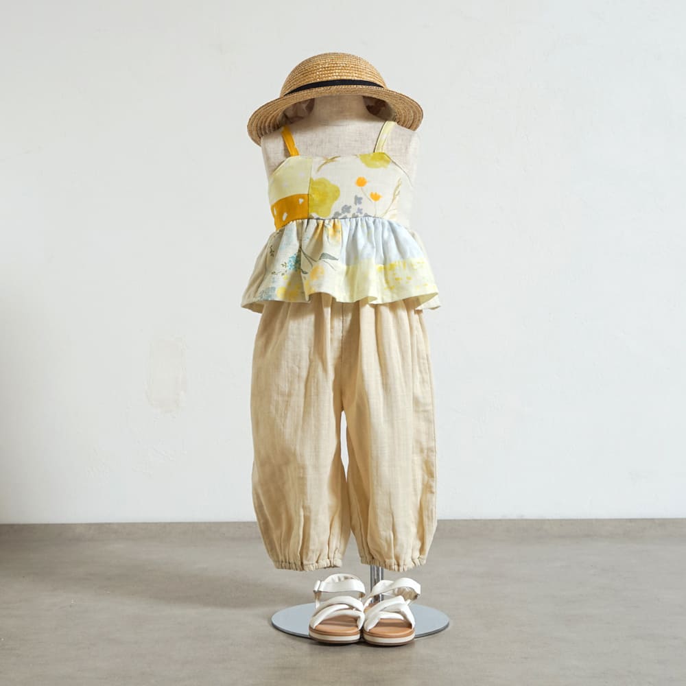 パッチワークキャミソール イエロー 80-90・90-100cm