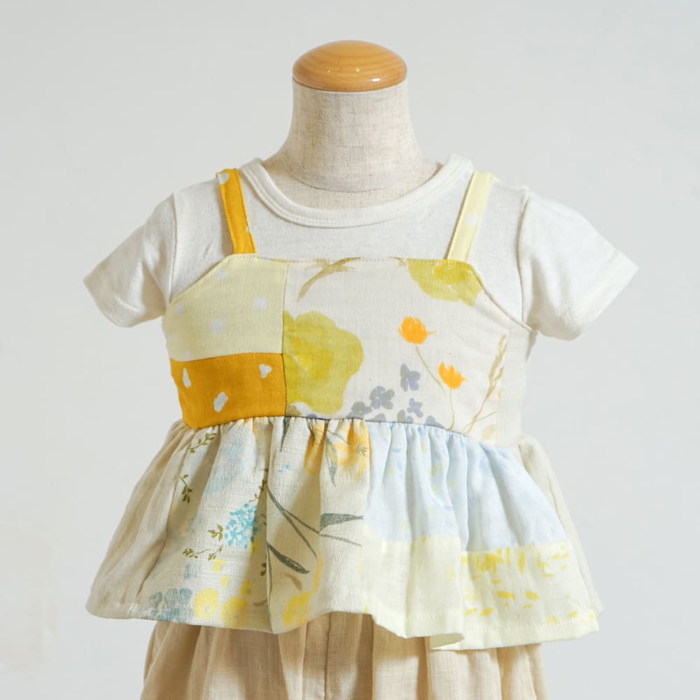 パッチワークキャミソール イエロー 80-90・90-100cm