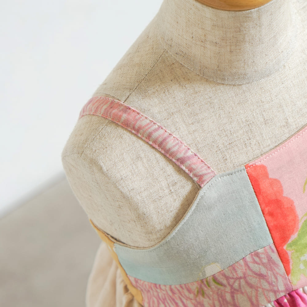 パッチワークキャミソール ピンク 80-90・90-100cm