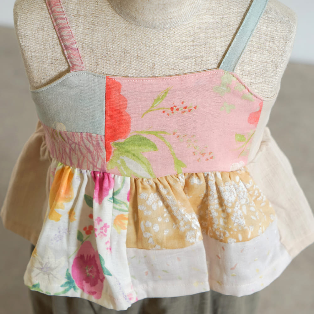 パッチワークキャミソール ピンク 80-90・90-100cm