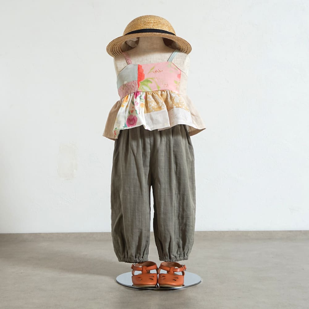 パッチワークキャミソール ピンク 80-90・90-100cm