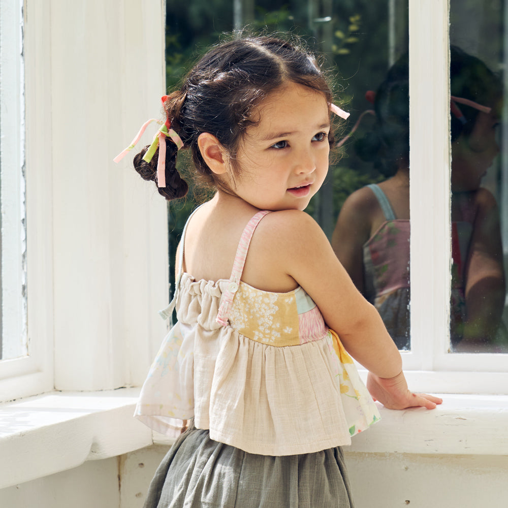 パッチワークキャミソール イエロー 80-90・90-100cm