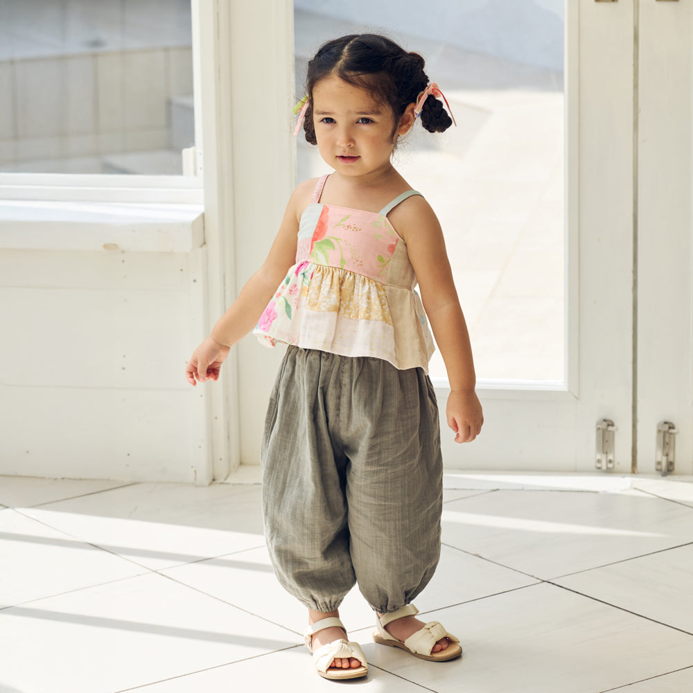 パッチワークキャミソール ピンク 80-90・90-100cm