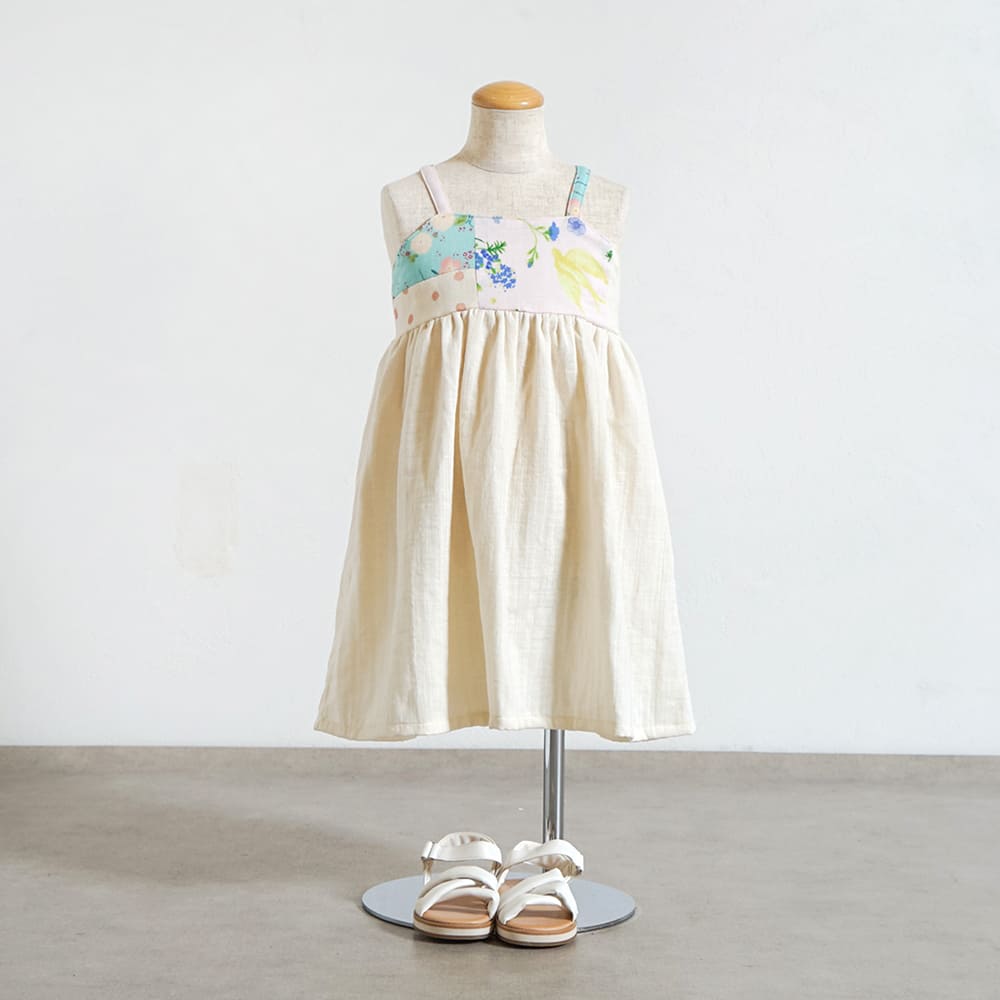 パッチワークワンピース キナリ 70-80・80-90・90-100cm