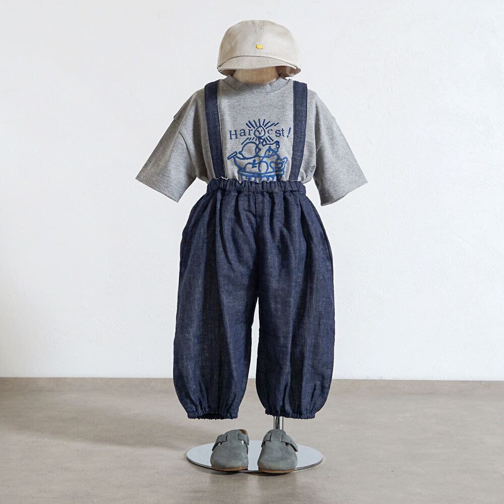 HarvestプリントTシャツ 杢グレー80・90・100cm