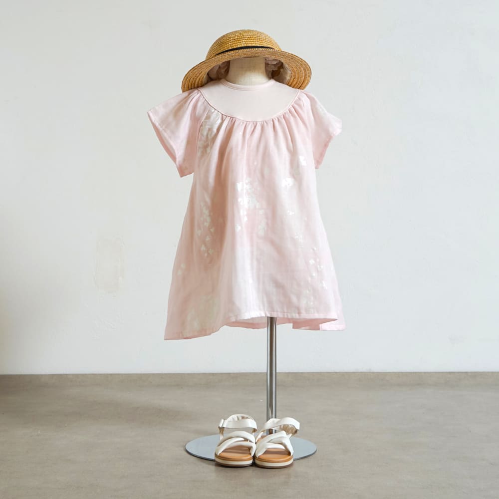 フレアスリーブワンピース ピンク 80・90・100cm