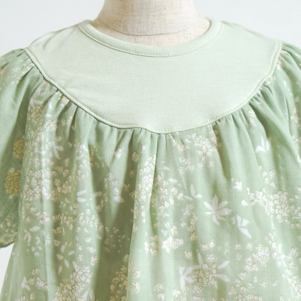 フレアスリーブワンピース グリーン 80・90・100cm