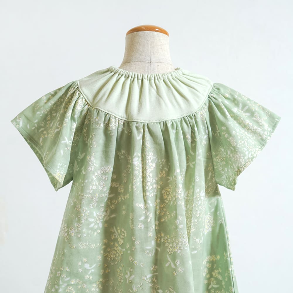 フレアスリーブワンピース グリーン 80・90・100cm