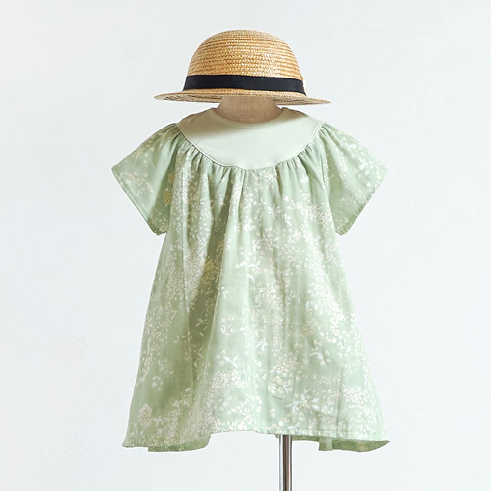 フレアスリーブワンピース グリーン 80・90・100cm