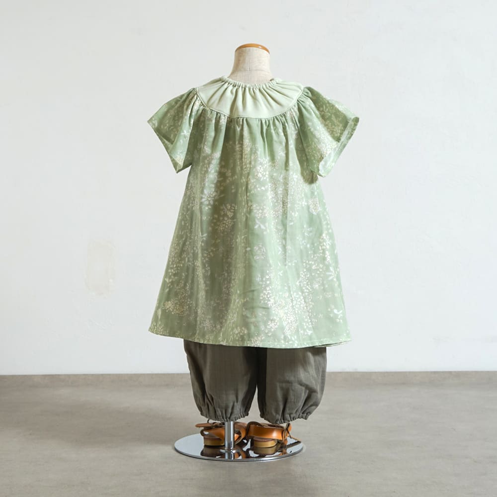 フレアスリーブワンピース グリーン 80・90・100cm
