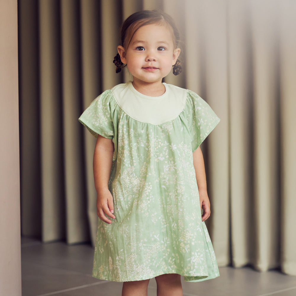 フレアスリーブワンピース ベージュ 80・90・100cm