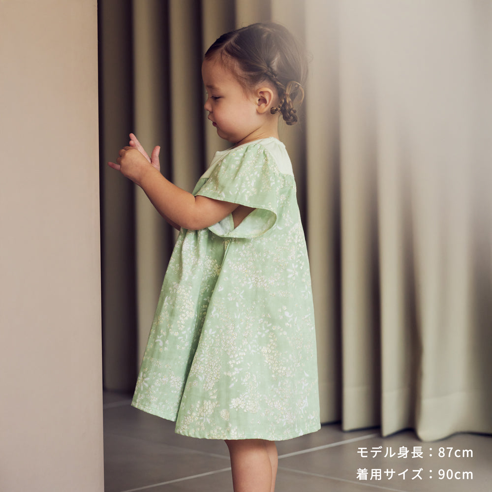 フレアスリーブワンピース ベージュ 80・90・100cm