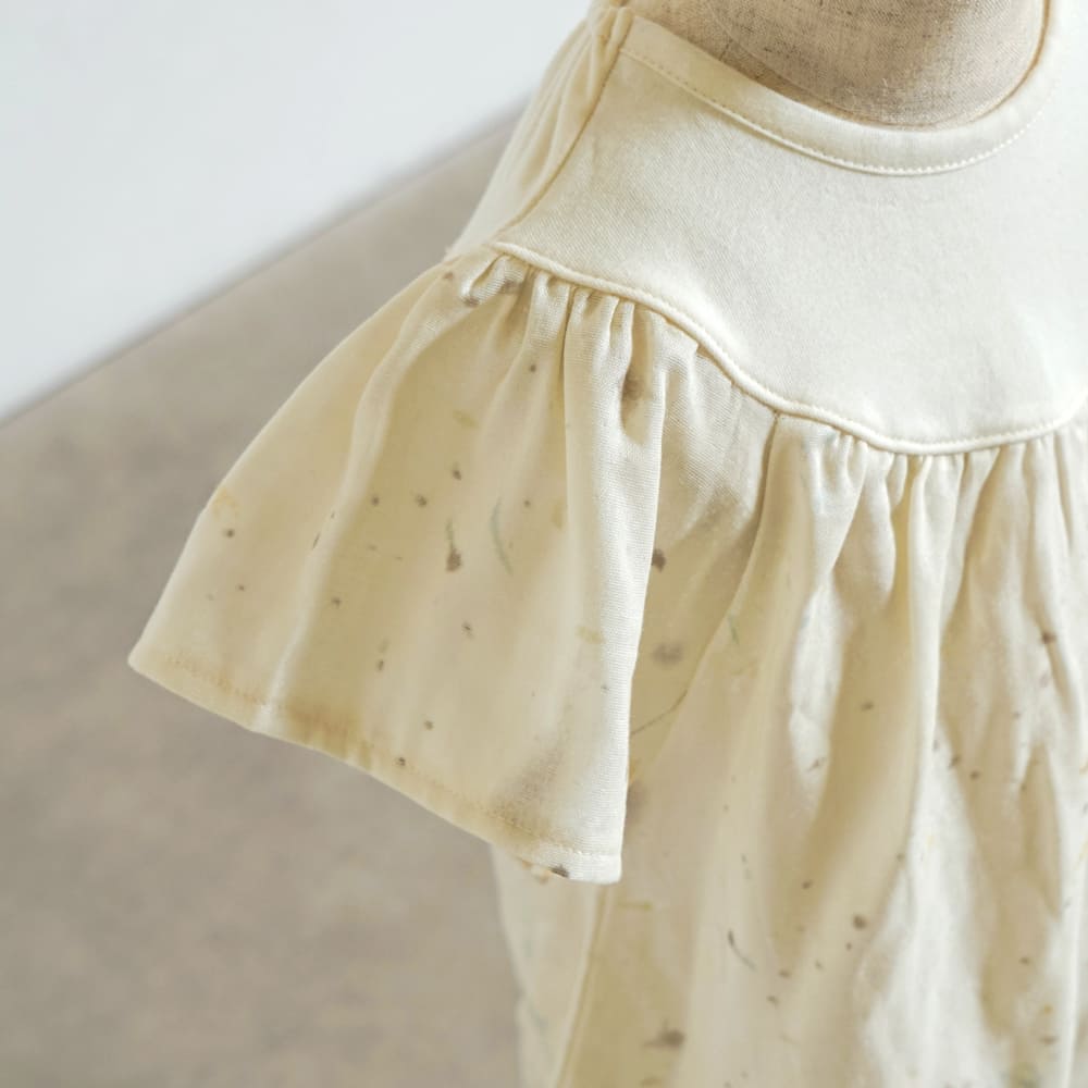 フレアスリーブワンピース ベージュ 80・90・100cm