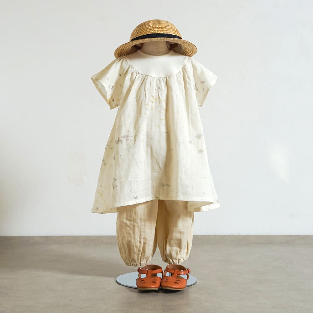 フレアスリーブワンピース ベージュ 80・90・100cm