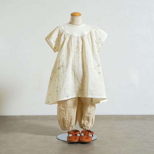 フレアスリーブワンピース ベージュ 80・90・100cm