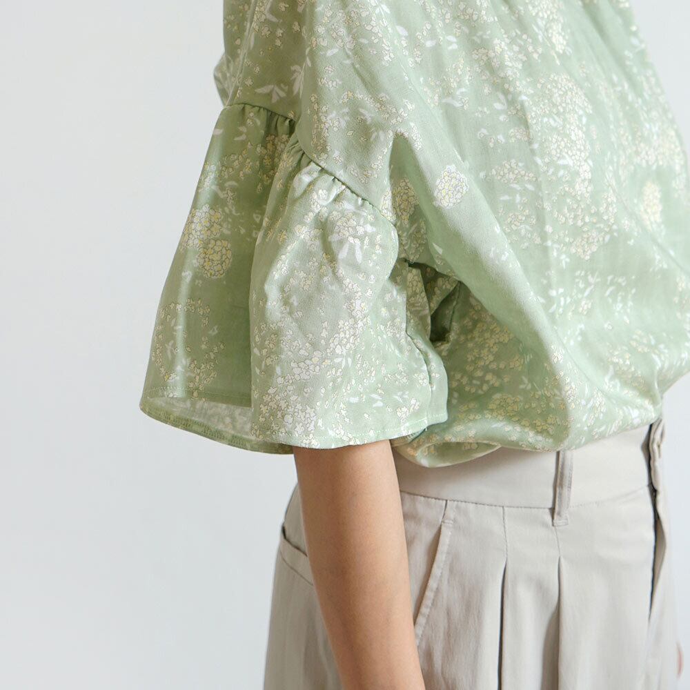 フレアスリーブチュニック グリーン F / 大人服