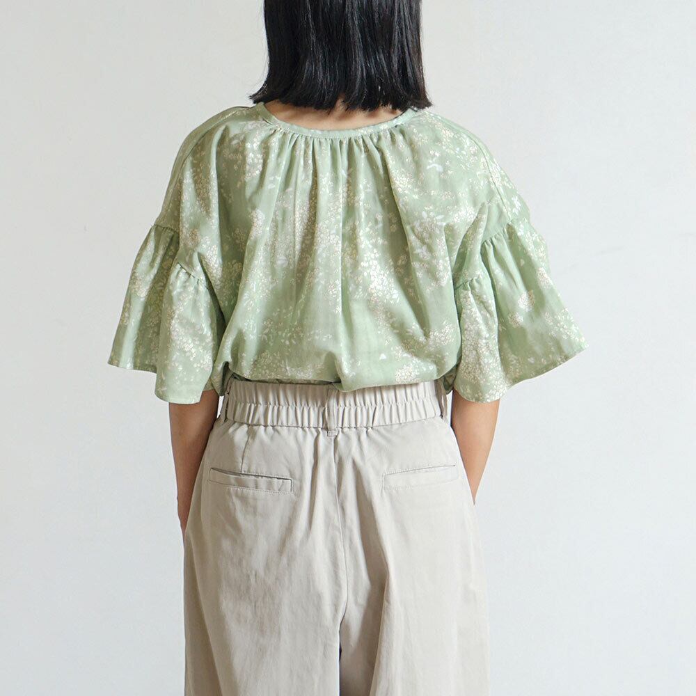 フレアスリーブチュニック グリーン F / 大人服