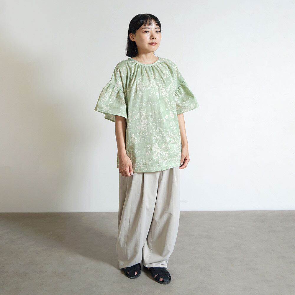 フレアスリーブチュニック グリーン F / 大人服