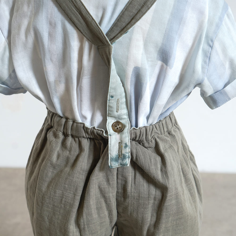 ガーゼ サロペット カーキ 80・90・100・110cm