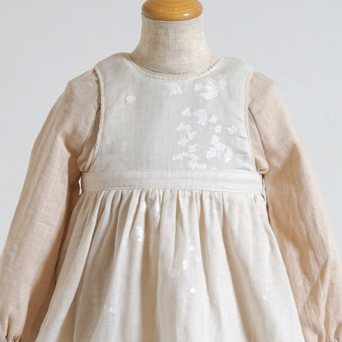エプロンワンピース ライトグレー 70-90・80-100cm