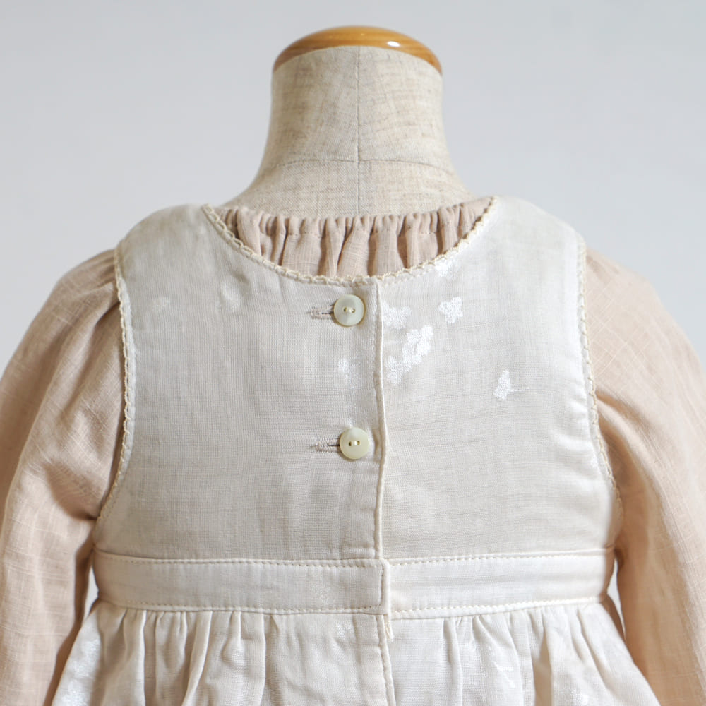 エプロンワンピース ライトグレー 70-90・80-100cm