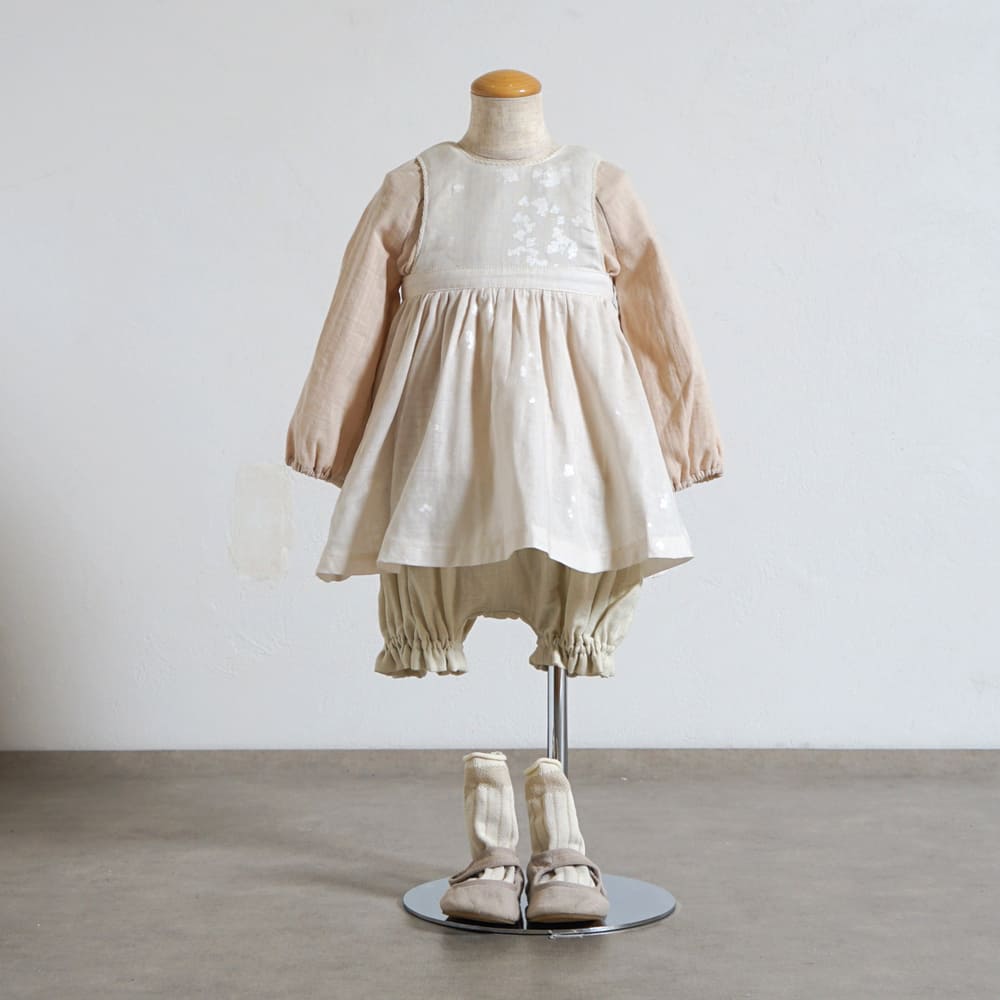 エプロンワンピース ライトグレー 70-90・80-100cm