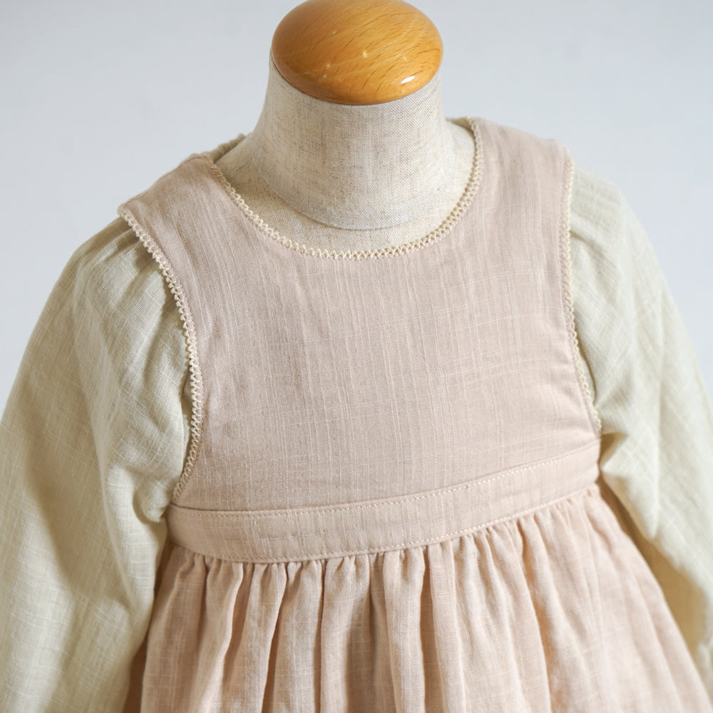 エプロンワンピース ピンク 70-90・80-100cm