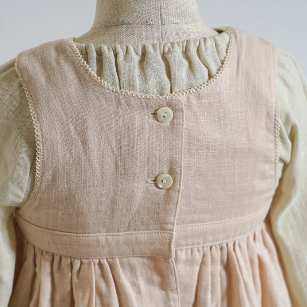 エプロンワンピース ピンク 70-90・80-100cm