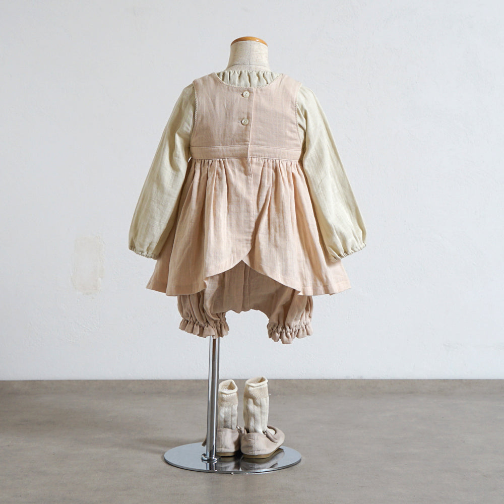 エプロンワンピース ピンク 70-90・80-100cm