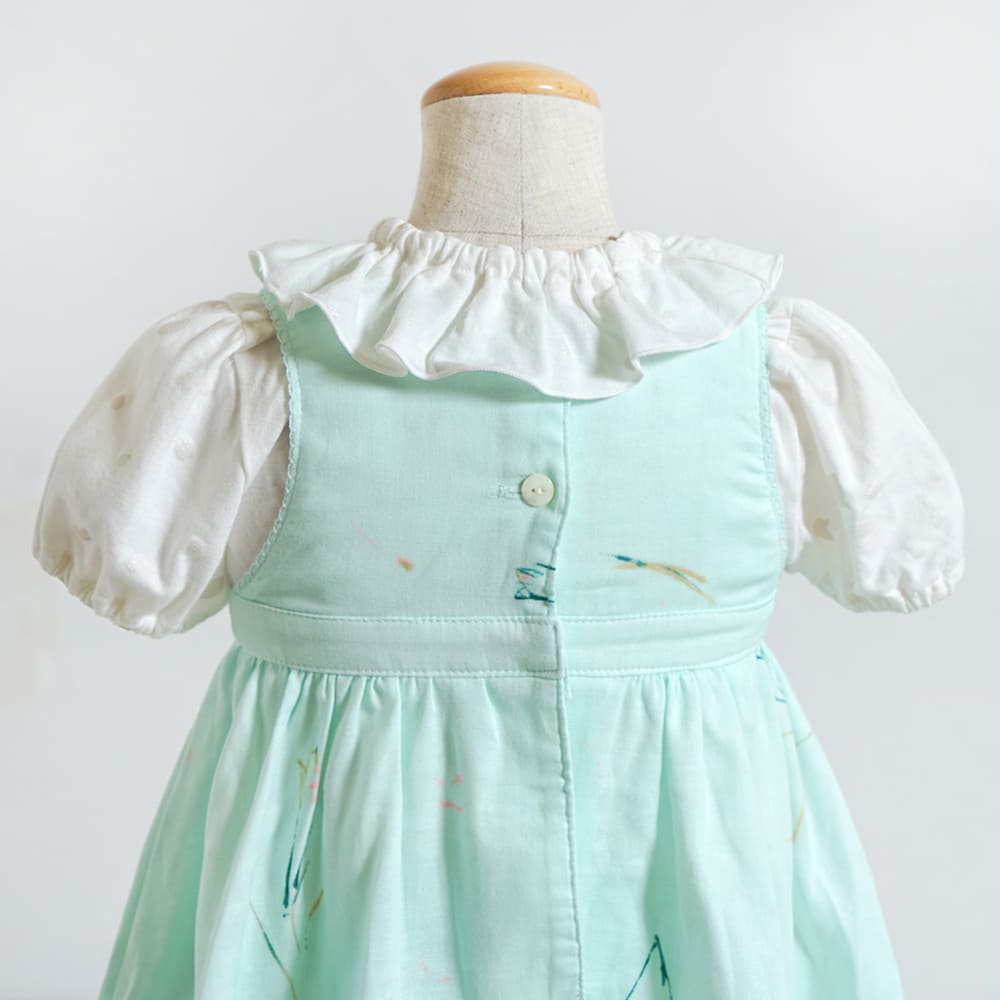 エプロンワンピース ライトグリーン 70-90・80-100cm