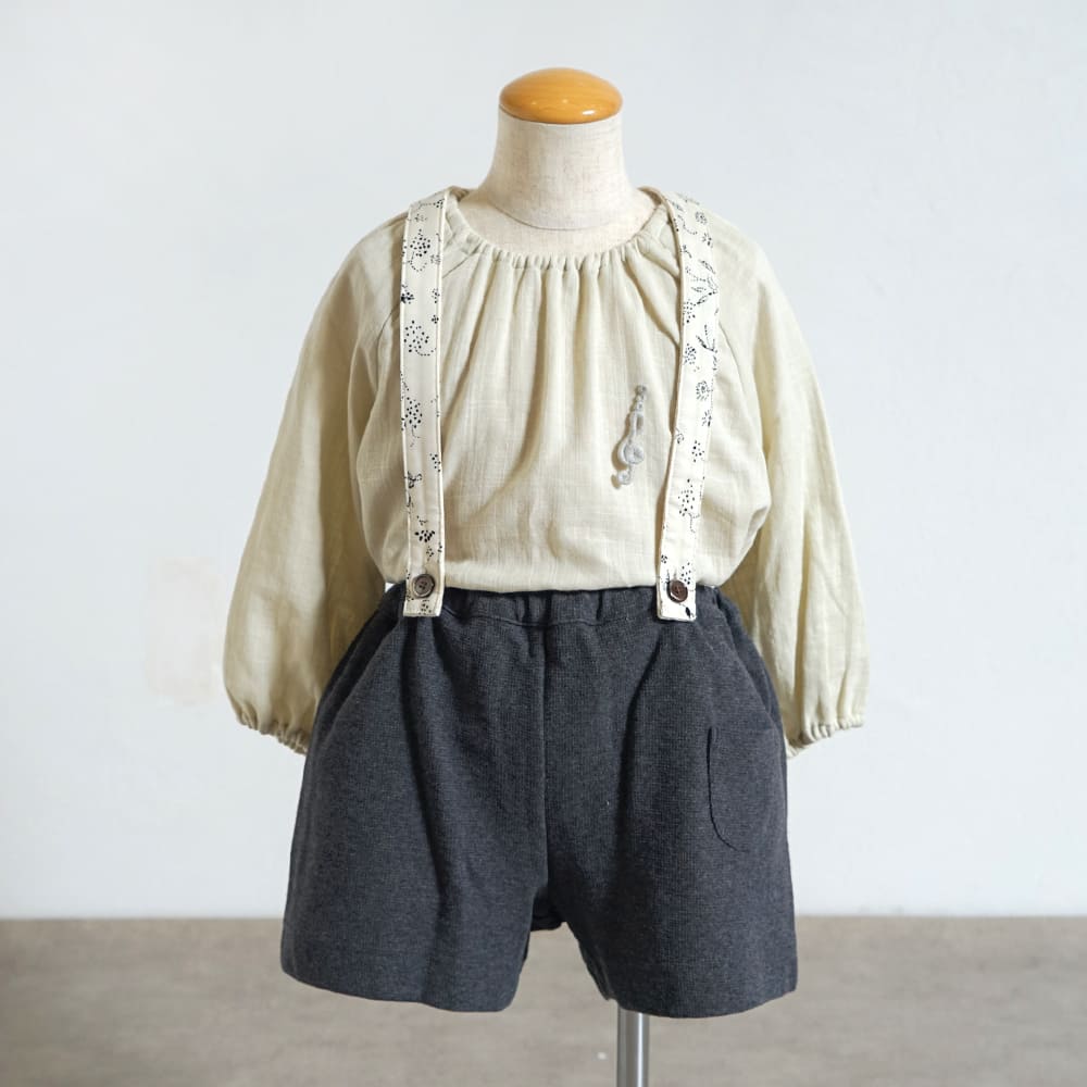 スモックチュニック ライトグレー 70-80・80-90・90-100cm