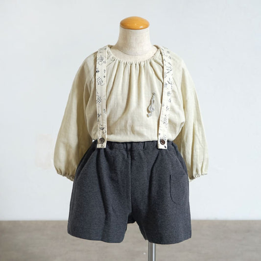 ニットサロペット チャコール 80-90・90-100cm