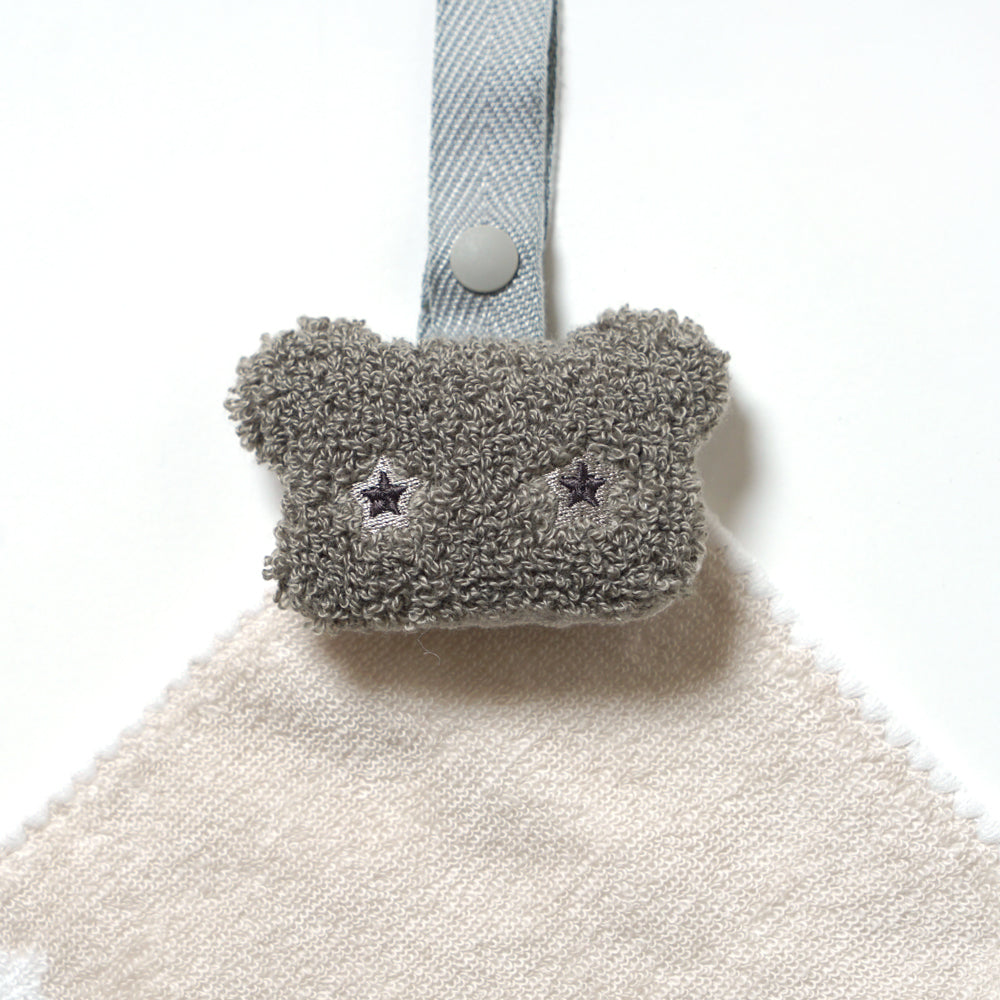 バスポンチョ＆チャームハンカチ ギフトセット ベアマスク / 名入れ刺繍可